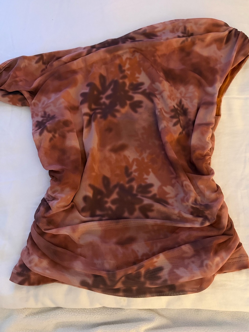 Petal & Pup Donata Ruched One Shoulder Mesh Dress Floral L NWT - Picture 5 of 8